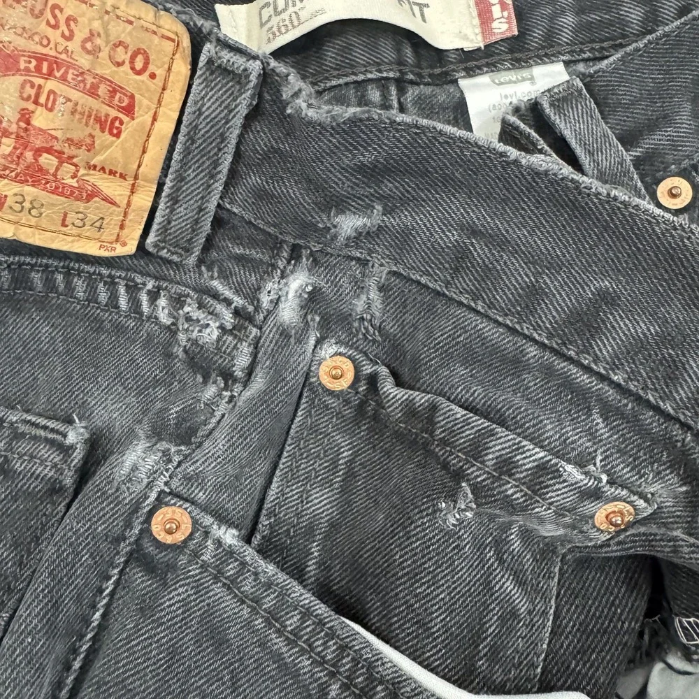 Levis 560 Jeans Mens 38x34 Black Vintage Y2K Comfort Fit Tapered Leg 100% Cotton